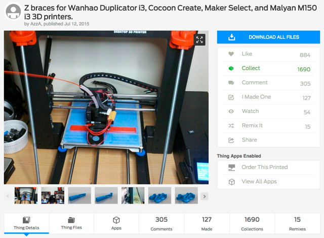 Z_braces_for_Wanhao_Duplicator_i3__Cocoon_Create__Maker_Select__and_Malyan_M150_i3_3D_printers__by_AzzA_-_Thingiverse
